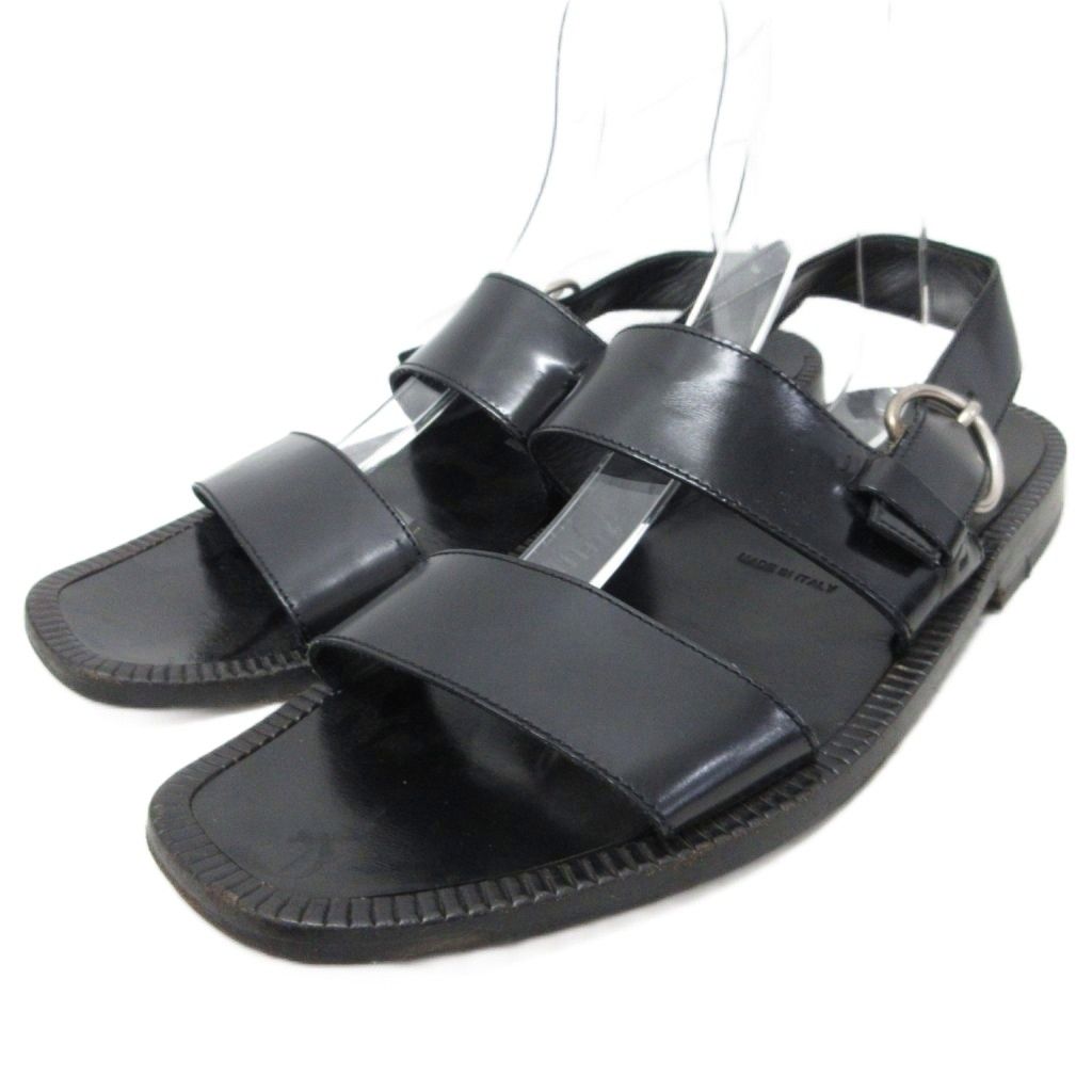 Prada Sandals Double Strap Leather Black 9