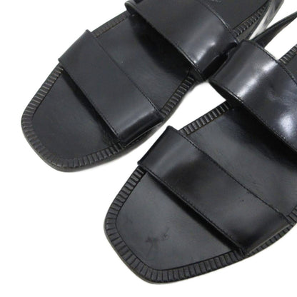 Prada Sandals Double Strap Leather Black 9 — view 5