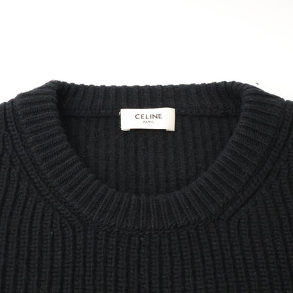 Celine Hedi Slimane Era Front Logo Oversize Crew Neck Knit Sweater — view 5