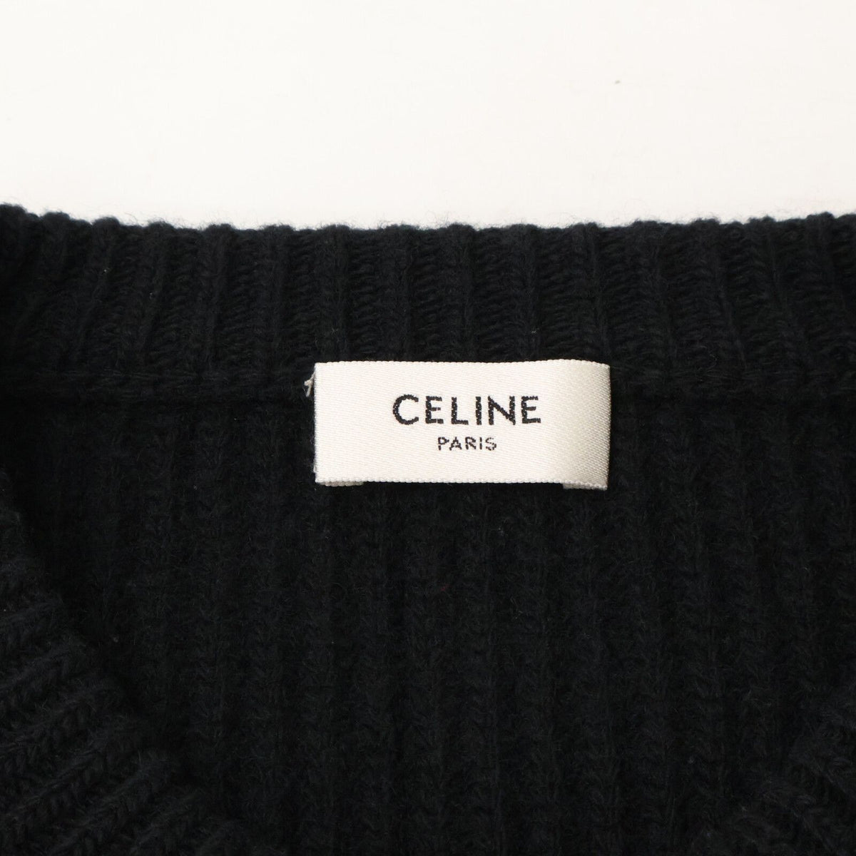 Celine Hedi Slimane Era Front Logo Oversize Crew Neck Knit Sweater — view 3
