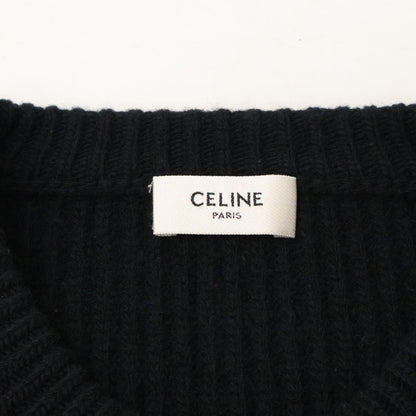 Celine Hedi Slimane Era Front Logo Oversize Crew Neck Knit Sweater — view 3