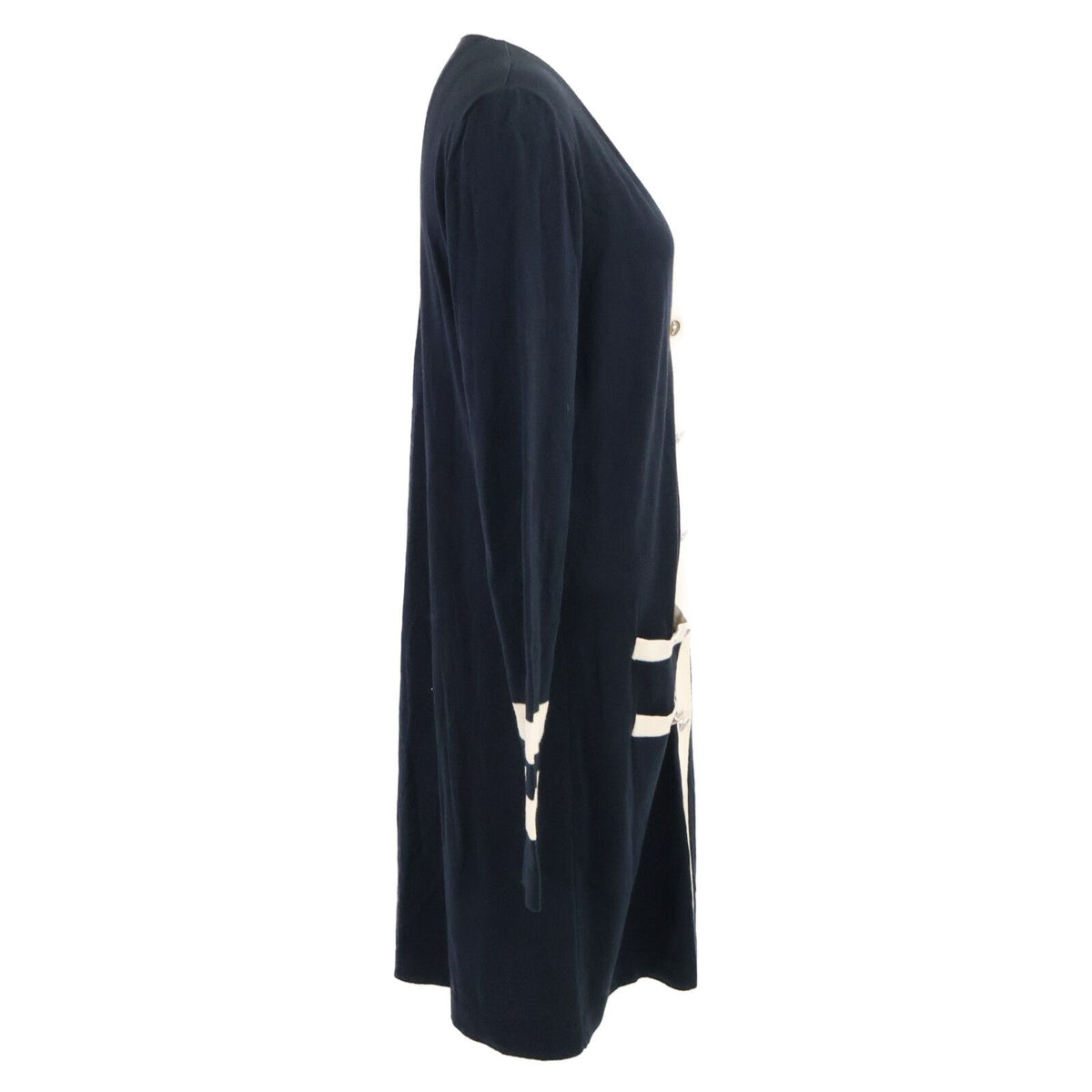 Chanel 08P CC Logo Handshake Cashmere Blend Long Cardigan 36 — view 2