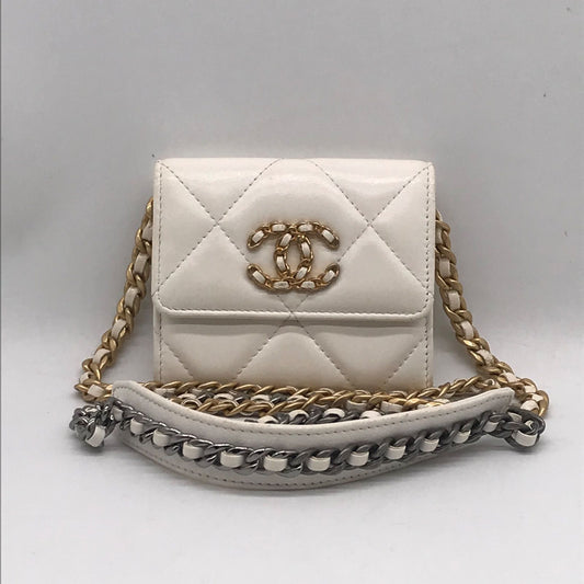 Chanel Lambskin 19 Flap Coin Purse Chain Mini Shoulder Bag Wallet Price