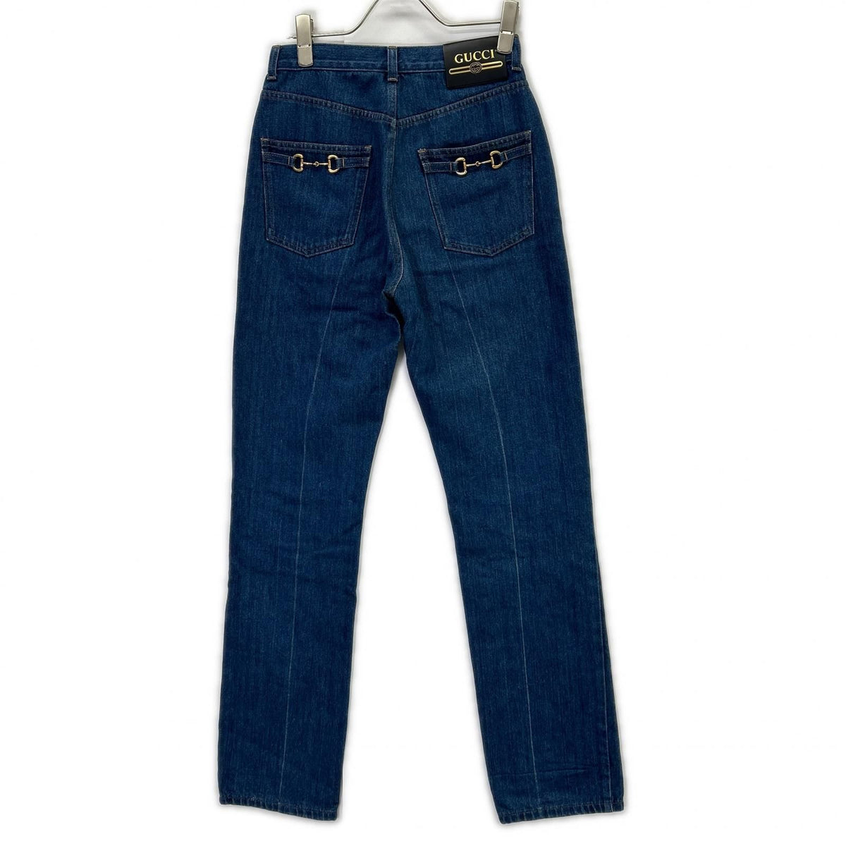 Gucci Indigo Cotton Horsebit Straight Leg Denim Pants 23 — view 2