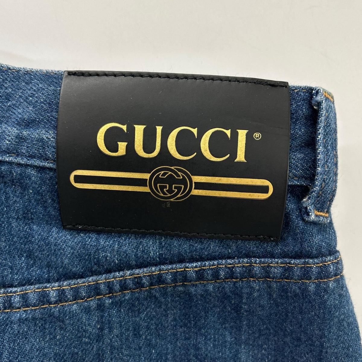 Gucci Indigo Cotton Horsebit Straight Leg Denim Pants 23 — view 3