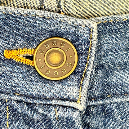 Gucci Indigo Cotton Horsebit Straight Leg Denim Pants 23 — view 7