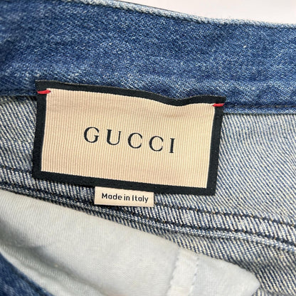 Gucci Indigo Cotton Horsebit Straight Leg Denim Pants 23 — view 4