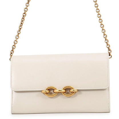Saint Laurent Paris Chain Shoulder Bag Wallet Maillon Calfskin White
