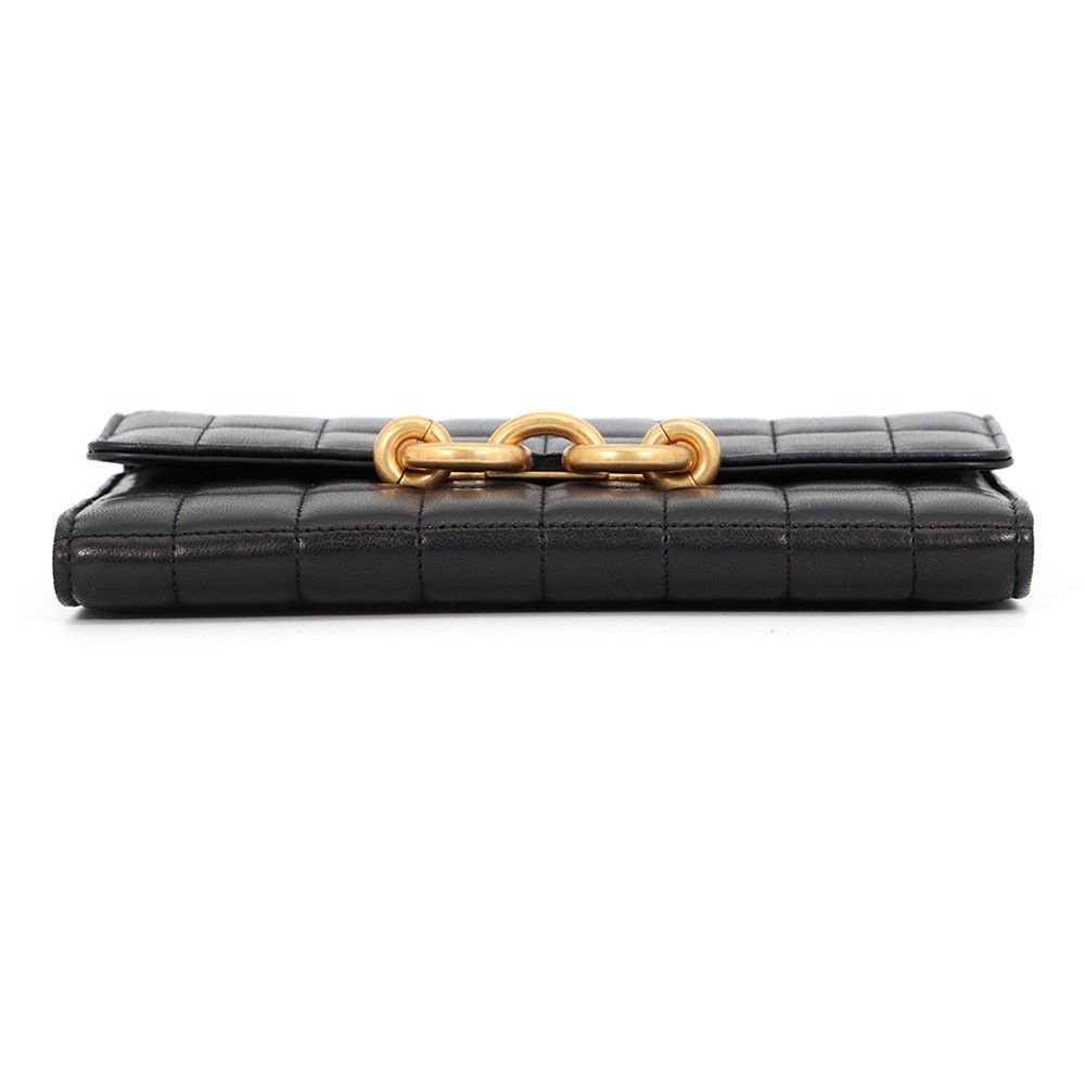 Saint Laurent Paris Chain Wallet Le Maillon Lambskin Black Shoulder Bag — view 3