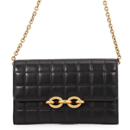 Saint Laurent Paris Chain Wallet Le Maillon Lambskin Black Shoulder Bag