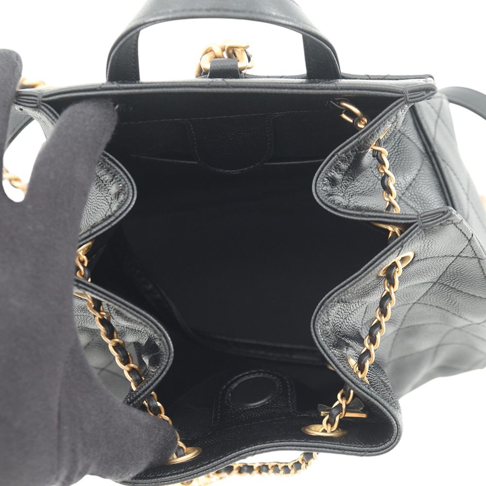 Chanel Backpack 25 Quilted CC Logo Caviar Leather — view 5