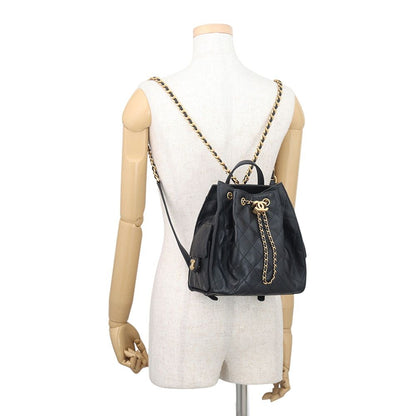 Chanel Backpack 25 Quilted CC Logo Caviar Leather — view 4