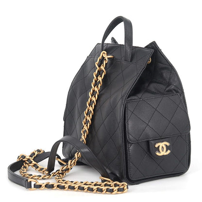 Chanel Backpack 25 Quilted CC Logo Caviar Leather — view 2