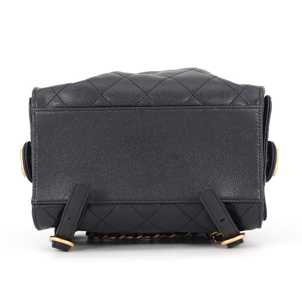 Chanel Backpack 25 Quilted CC Logo Caviar Leather — view 3