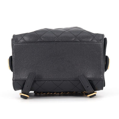 Chanel Backpack 25 Quilted CC Logo Caviar Leather — view 3