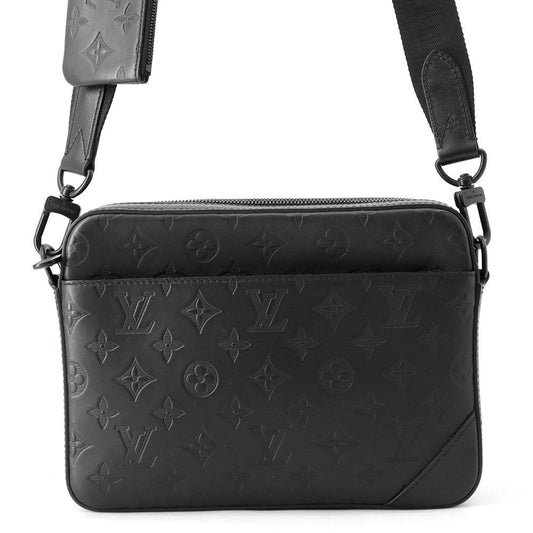 Louis Vuitton Shoulder Bag Monogram Shadow Duo Messenger Black