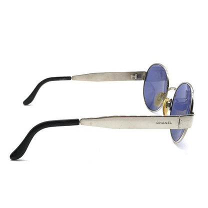 Chanel Logo Sunglasses Eyewear Blue Silver — view 5