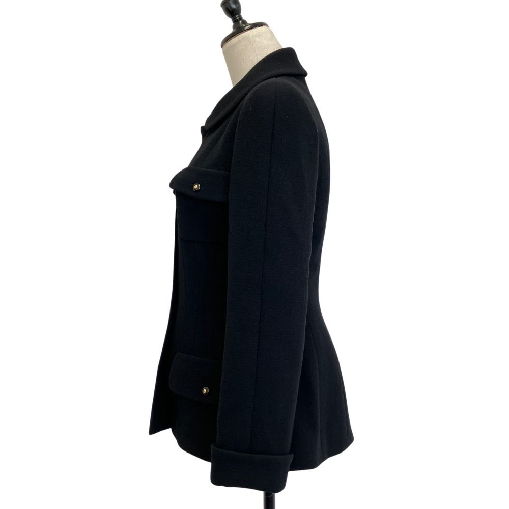 Chanel 95A Vintage CC Logo Button Tweed Jacket Skirt Set 38 Black — view 4