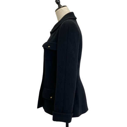 Chanel 95A Vintage CC Logo Button Tweed Jacket Skirt Set 38 Black — view 4