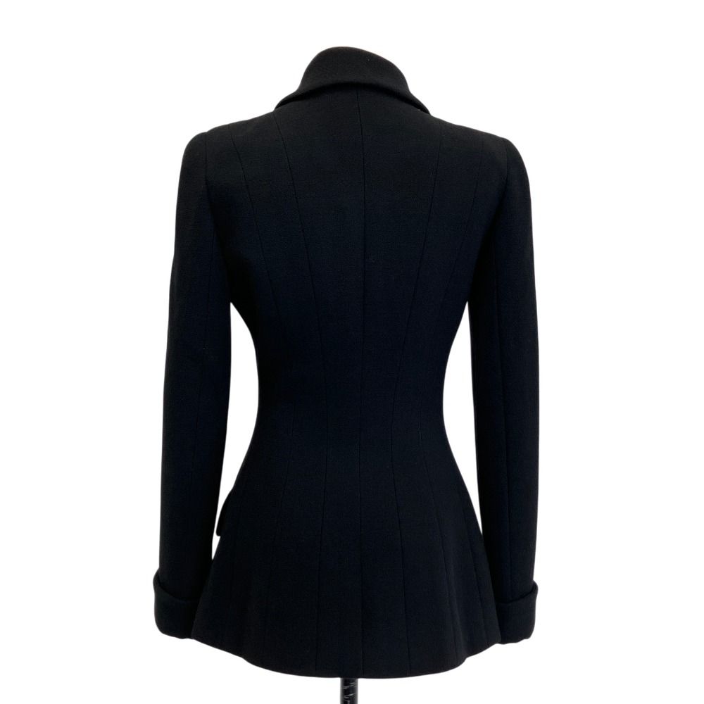 Chanel 95A Vintage CC Logo Button Tweed Jacket Skirt Set 38 Black — view 5