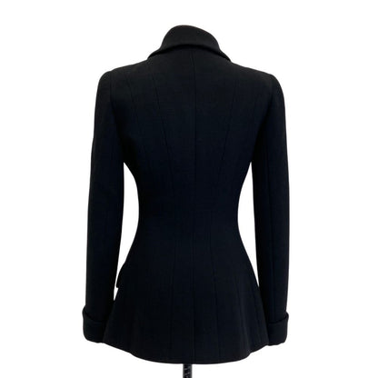 Chanel 95A Vintage CC Logo Button Tweed Jacket Skirt Set 38 Black — view 5