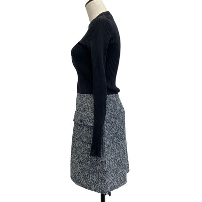 Louis Vuitton Monogram Tweed Knit Switch Front Zip Dress 36 Black — view 2