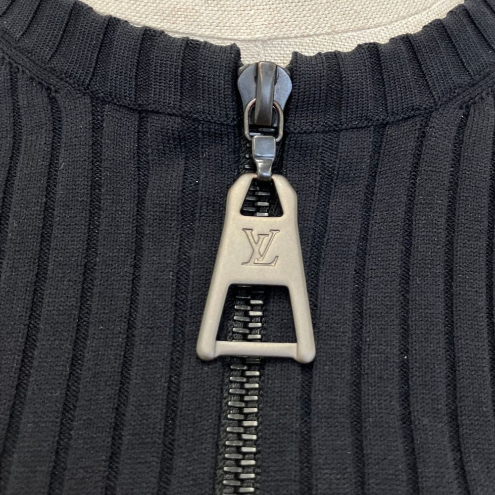 Louis Vuitton Monogram Tweed Knit Switch Front Zip Dress 36 Black — view 4
