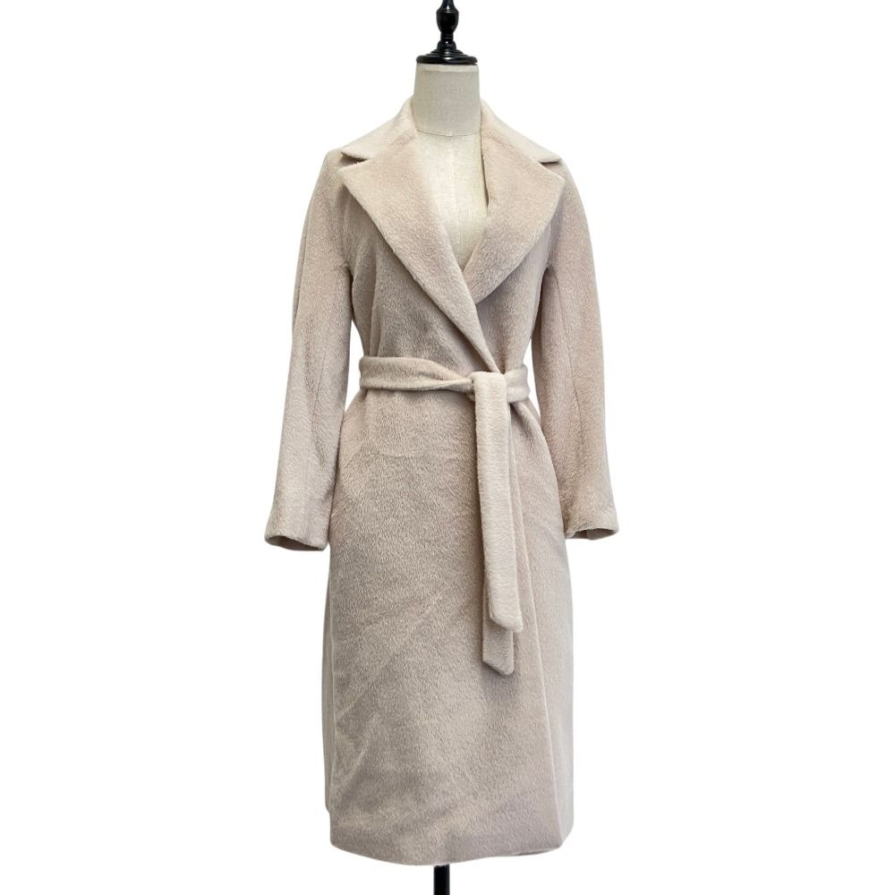 Max Mara Studio Alpaca Cowl Gown Coat 36 Light Pink