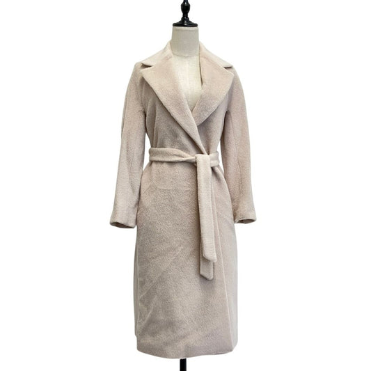 Max Mara Studio Alpaca Cowl Gown Coat 36 Light Pink