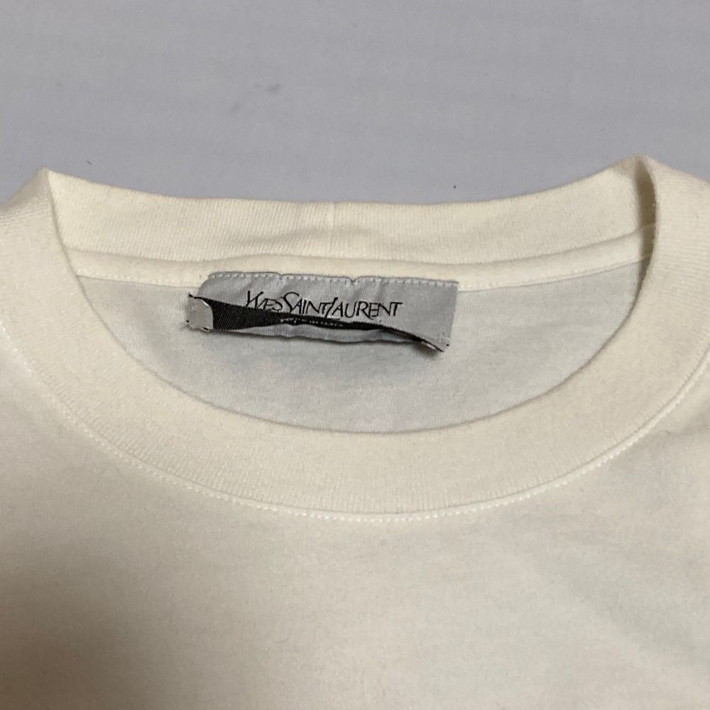 Saint Laurent Cassandra Logo Short Sleeve T-Shirt XS White — view 7