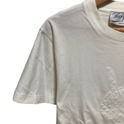 Saint Laurent Cassandra Logo Short Sleeve T-Shirt XS White — view 3