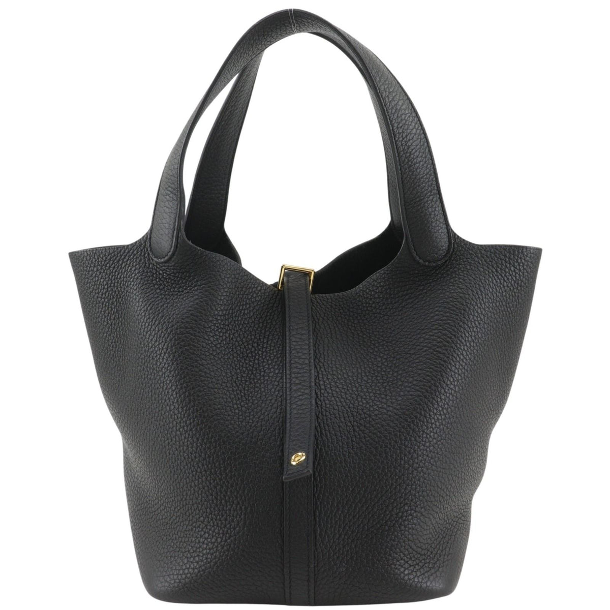 Hermes Picotin Lock 22 Taurillon Clemence Black Handbag