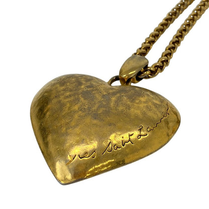Saint Laurent Vintage Large Heart Necklace Gold Plated — view 2