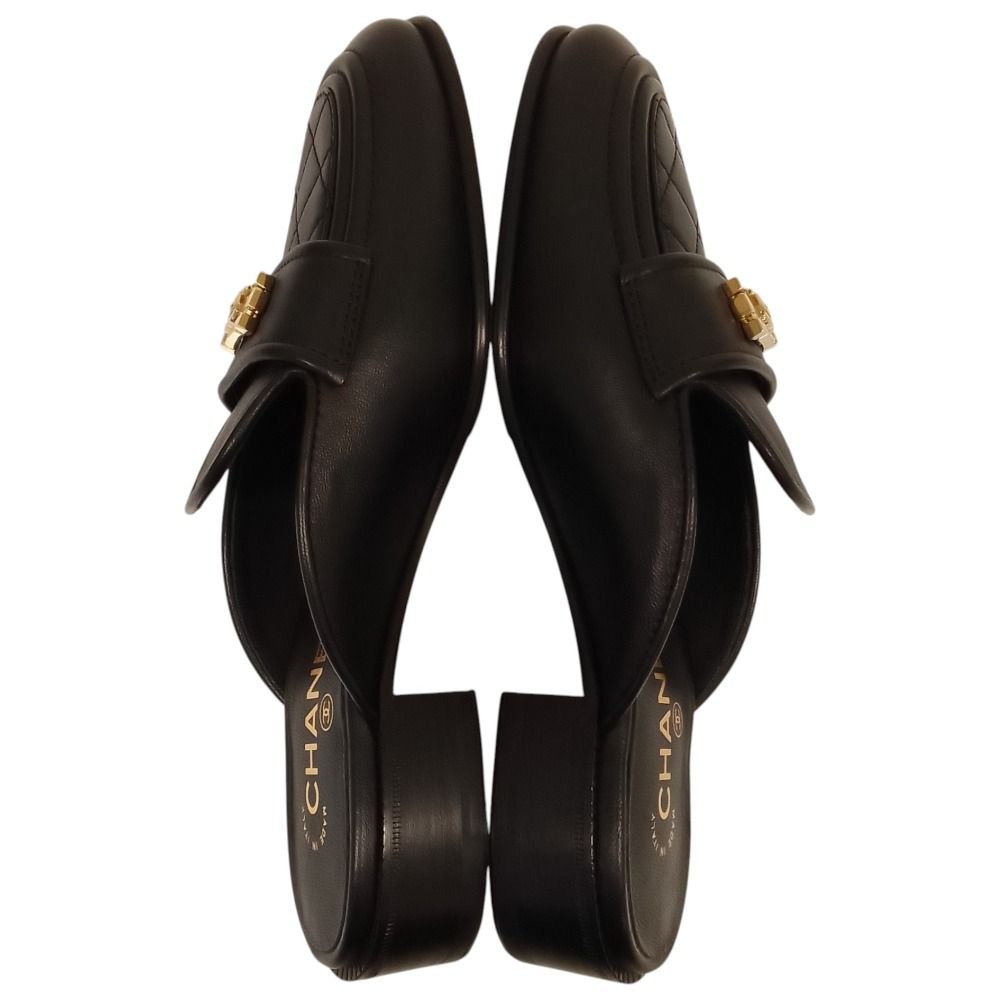 Chanel Boy Quilted Sandals Black 38 — view 6