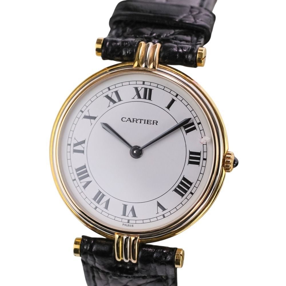 Cartier Vendome 18K 750 Trinity LM Quartz Watch Dial White Black
