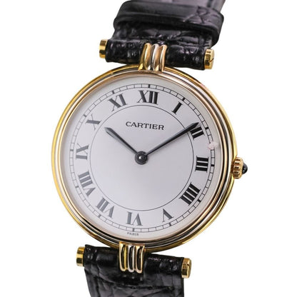 Cartier Vendome 18K 750 Trinity LM Quartz Watch Dial White Black