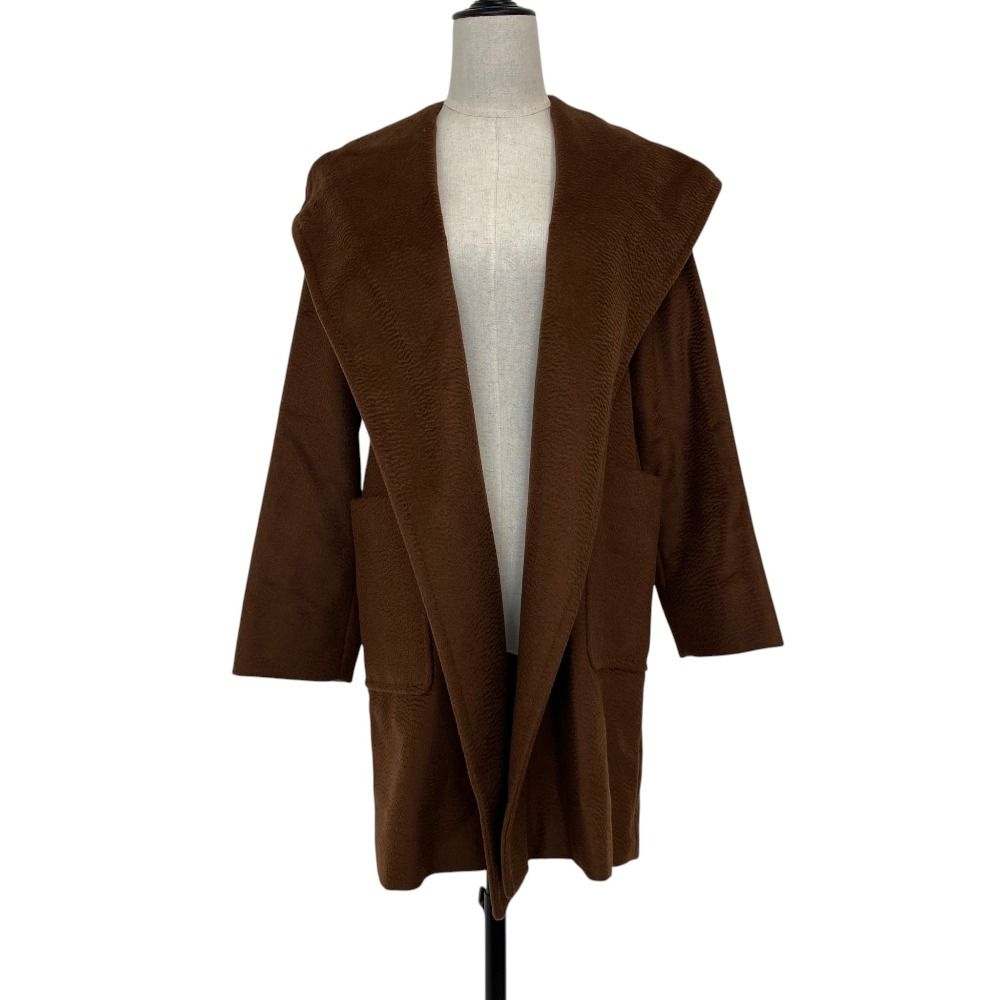 Max Mara 100% Camel Hooded Gown Coat 34 Brown — view 4