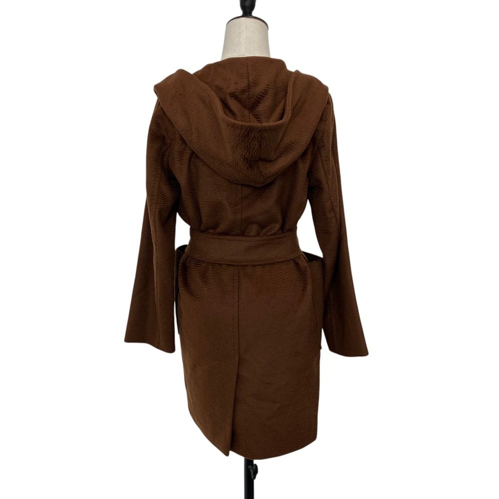 Max Mara 100% Camel Hooded Gown Coat 34 Brown — view 2