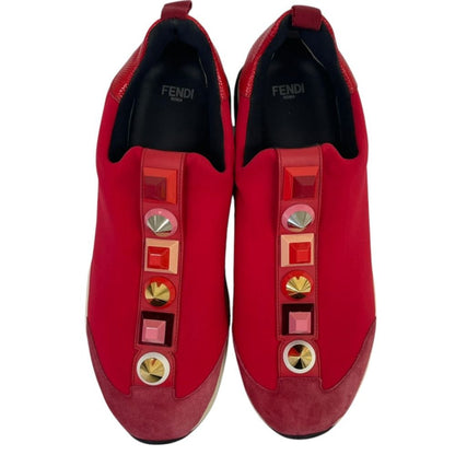 Fendi Rainbow Studded Neoprene Sneakers — view 2