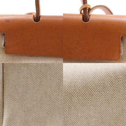 Hermes Herbag PM 2-Way Toile H Leather Beige Black D Shoulder Bag — view 8