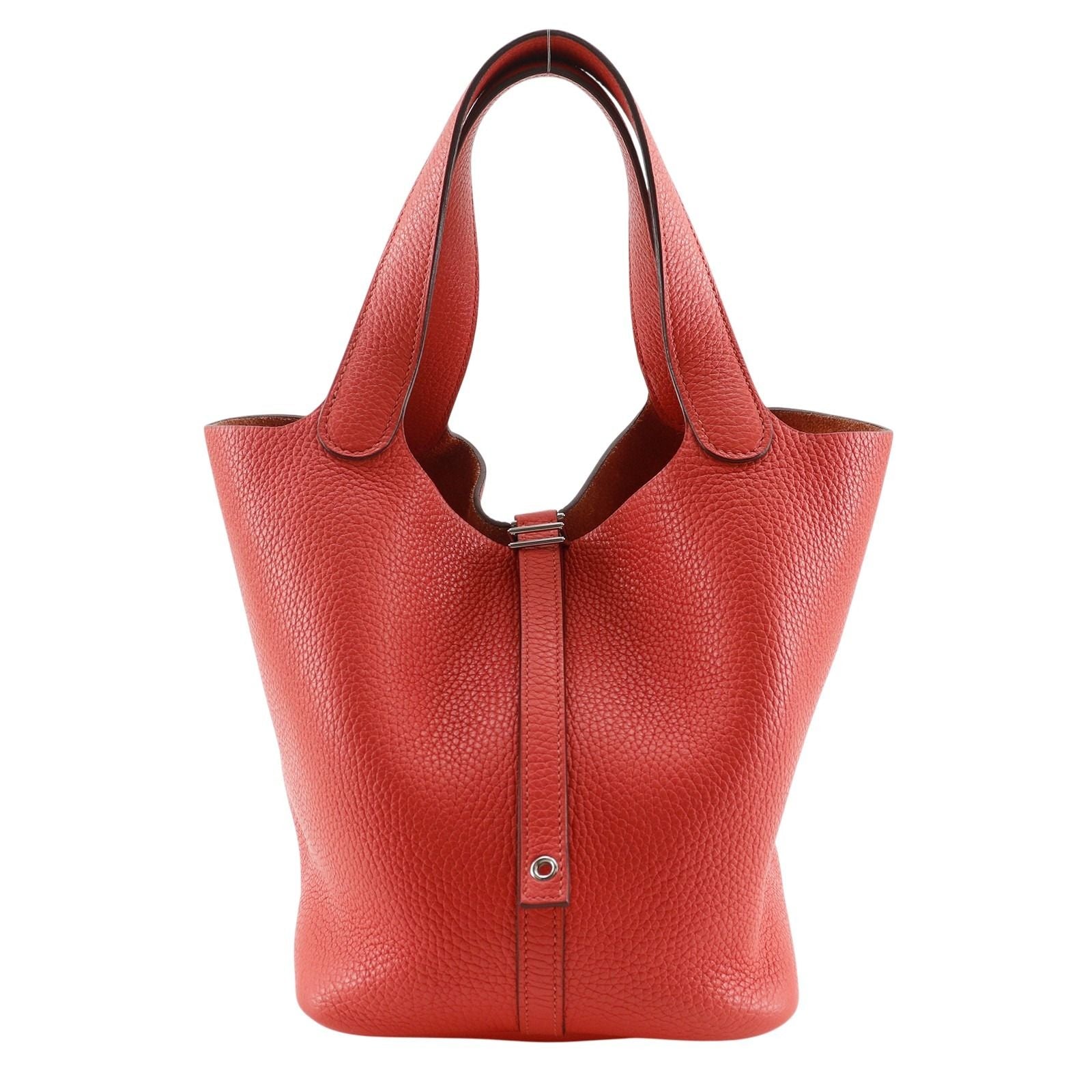 Hermes Picotin Lock 22 Taurillon Clemence Pink C Handbag