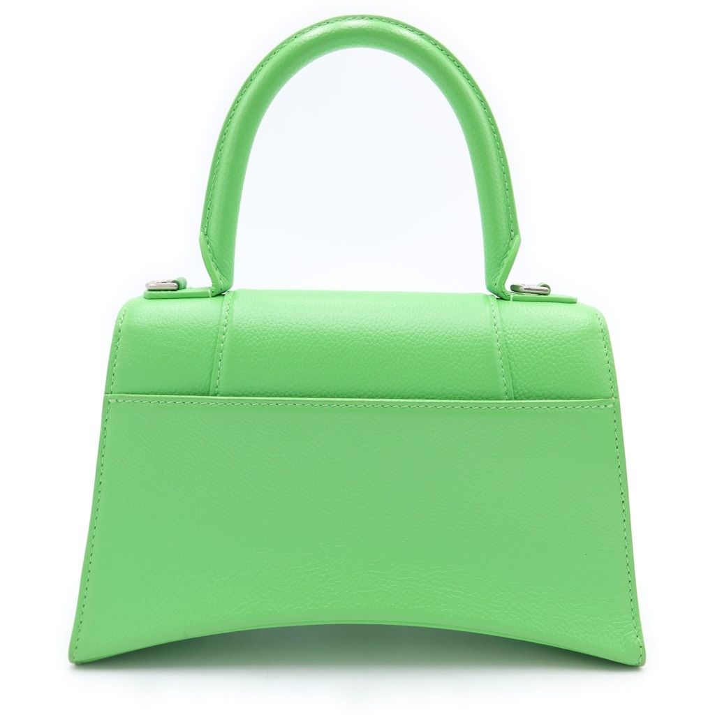 Balenciaga Hourglass Small XS 2-Way Shoulder Bag Green Leather Silver — view 2
