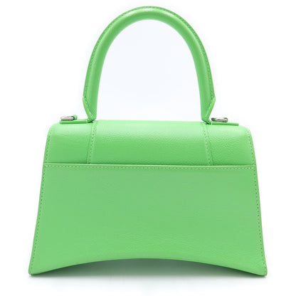 Balenciaga Hourglass Small XS 2-Way Shoulder Bag Green Leather Silver — view 2