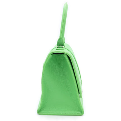 Balenciaga Hourglass Small XS 2-Way Shoulder Bag Green Leather Silver — view 3