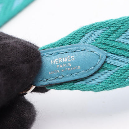 Hermes Shoulder Strap Bandouliere Sangles Zigzag Vert Veron Blue Nole — view 4