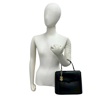 Saint Laurent Box Vintage YSL Logo Leather Handbag Mini Tote Black — view 2
