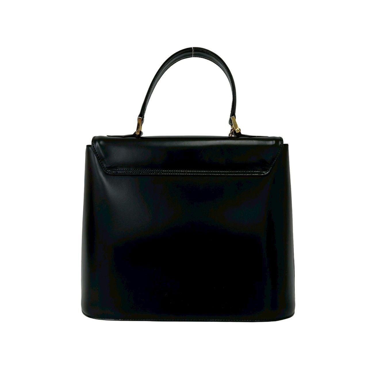 Saint Laurent Box Vintage YSL Logo Leather Handbag Mini Tote Black — view 3