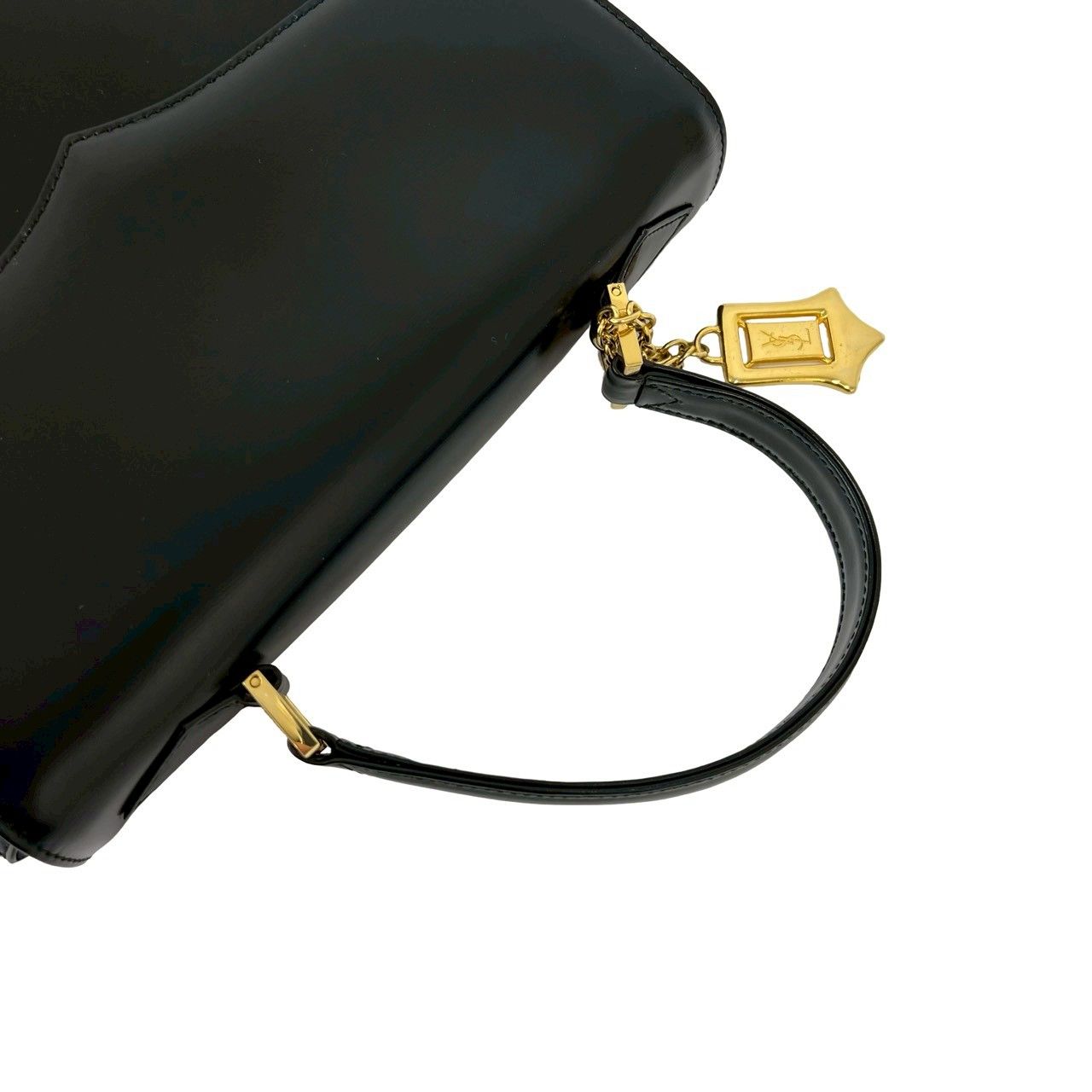 Saint Laurent Box Vintage YSL Logo Leather Handbag Mini Tote Black — view 4