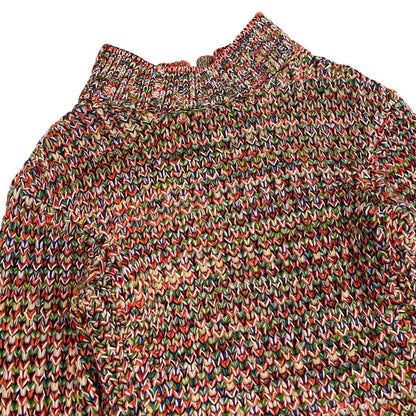 Chanel Middle Gauge Mixed Knit Sweater High Neck 34 Multicolor Wool — view 4