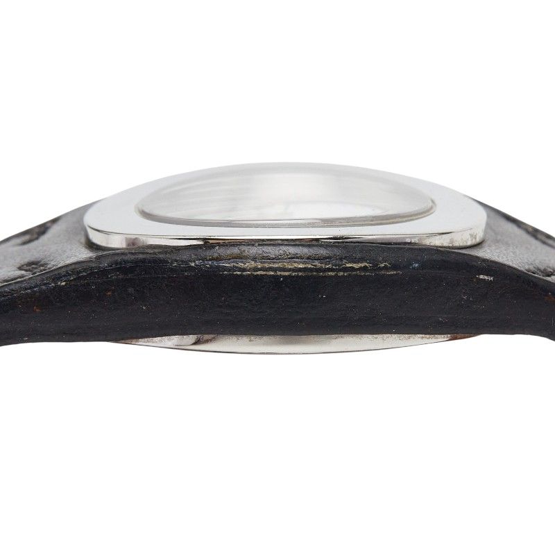 Hermes Ahne Watch White Silver Black Stainless Steel Leather — view 4